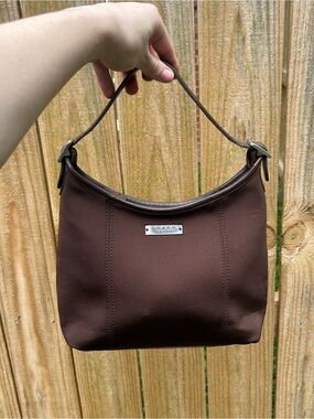 1999 Coach Chocolate Brown Shoulder Bag with Leather Trim